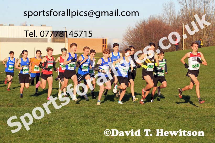 Mens under-20s, 2022 North Eastern Cross Country Champs., Temple Park, South Shields.  Photo: David T. Hewitson/Sports for All Pics